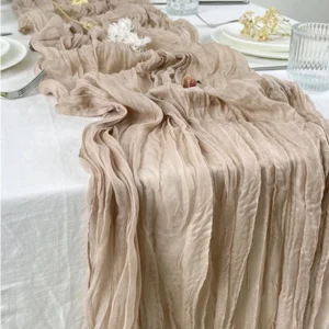 Semi-Sheer Gauze Table Runner Sage Cheesecloth Table Setting Dining Vintage Wedding Party Christmas Banquets Arches Cake Decor 1